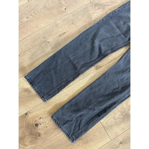 REFORMATION JEANS 26 black Cynthia High Rise Straight long Jean Faded - Picture 6 of 13